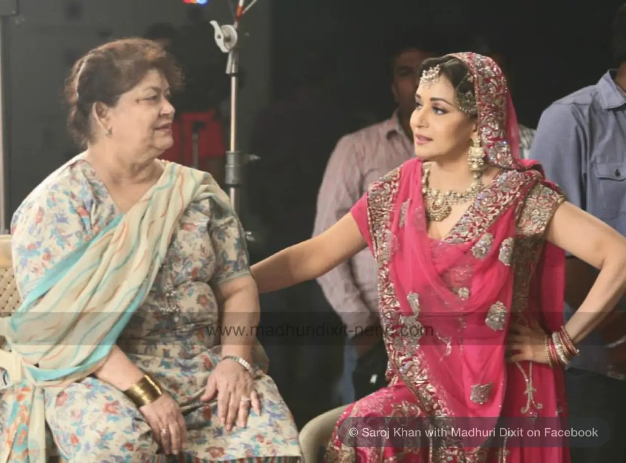 Saroj Khan with Madhuri Dixit