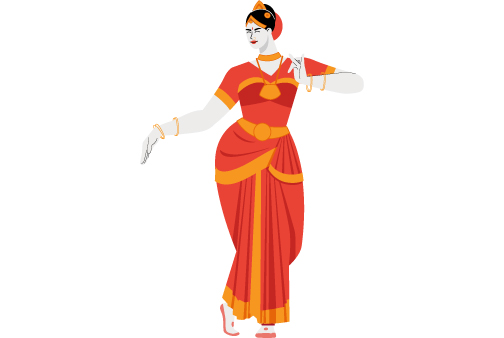 Illustration Indian Kuchipudi Dance Form Stock Vector (Royalty Free)  1016642716 | Shutterstock